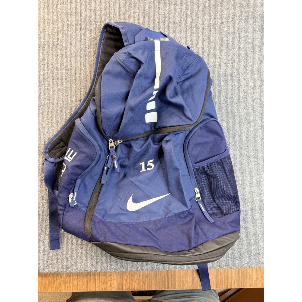 Nike Elite Basketball Backpack Navy Blue Max Air Straps Sports Gym Bag 20x13